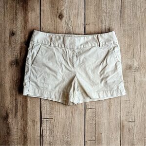 LOFT Light Khaki Bermuda Shorts Classic Cotton Blend